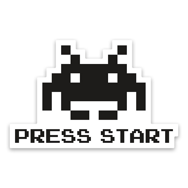 Adesivi per Auto e Moto: Space Invaders Marziano Press Start