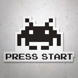 Adesivi per Auto e Moto: Space Invaders Marziano Press Start 3