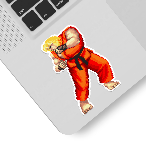 Adesivi per Auto e Moto: Street Fighter Ken Pixel 16 Bits