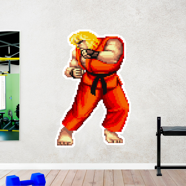 Adesivi per Auto e Moto: Street Fighter Ken Pixel 16 Bits