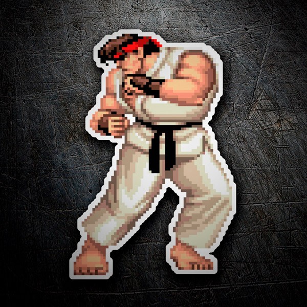 Adesivi per Auto e Moto: Street Fighter Ryu Pixel 16 Bits 1