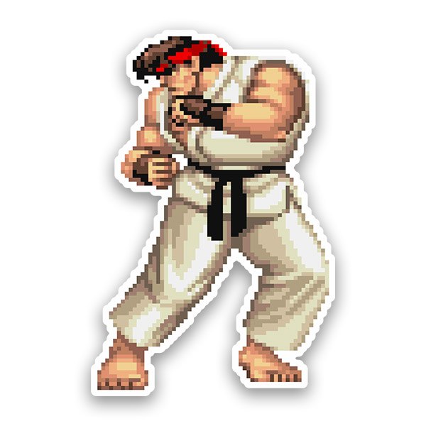 Adesivi per Auto e Moto: Street Fighter Ryu Pixel 16 Bits