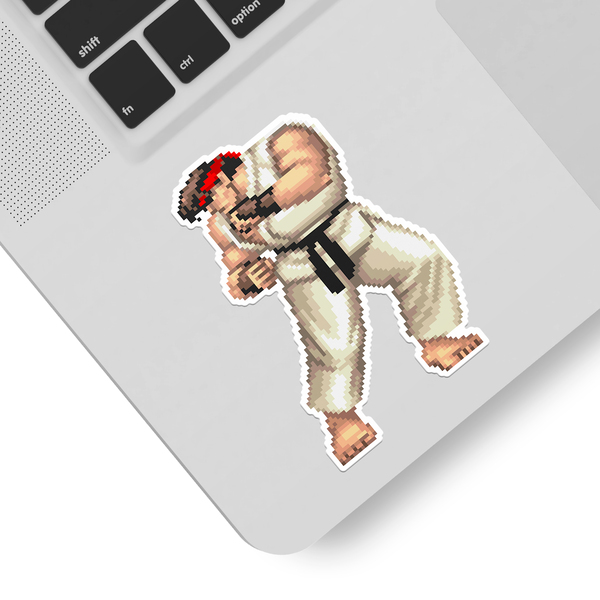 Adesivi per Auto e Moto: Street Fighter Ryu Pixel 16 Bits