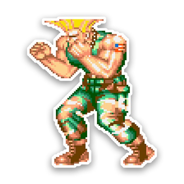 Adesivi per Auto e Moto: Street Fighter Guile Pixel 16 Bits