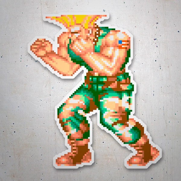 Adesivi per Auto e Moto: Street Fighter Guile Pixel 16 Bits