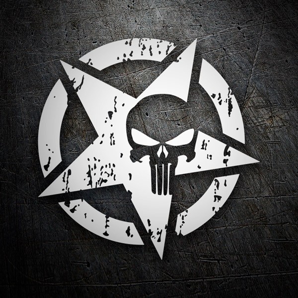 Teschio Punisher su Stella a Cinque Punte 0