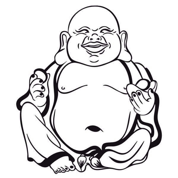 Adesivi Murali: Hotei, ridendo Buddha