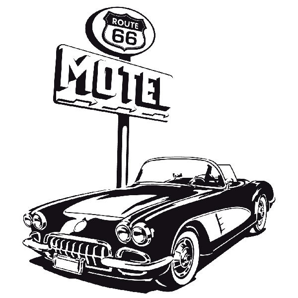 Adesivi Murali: Chevrolet Corvette Route 66