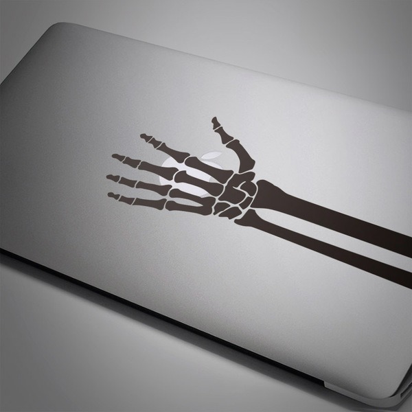 Adesivi per Auto e Moto: Scheletro di una mano con ombra allungata