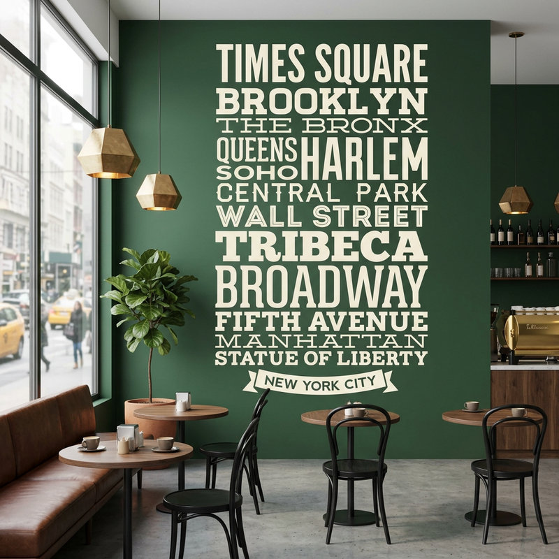 Adesivi Murali: Strade di New York tipografiche