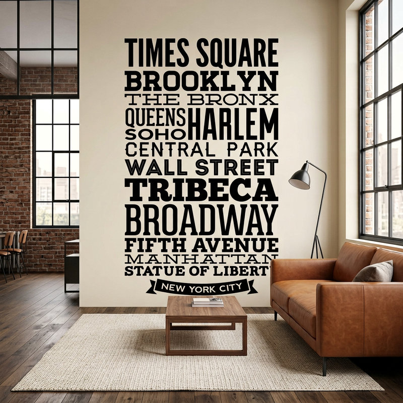Adesivi Murali: Strade di New York tipografiche