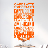Adesivi Murali: Tipi di caffè 4