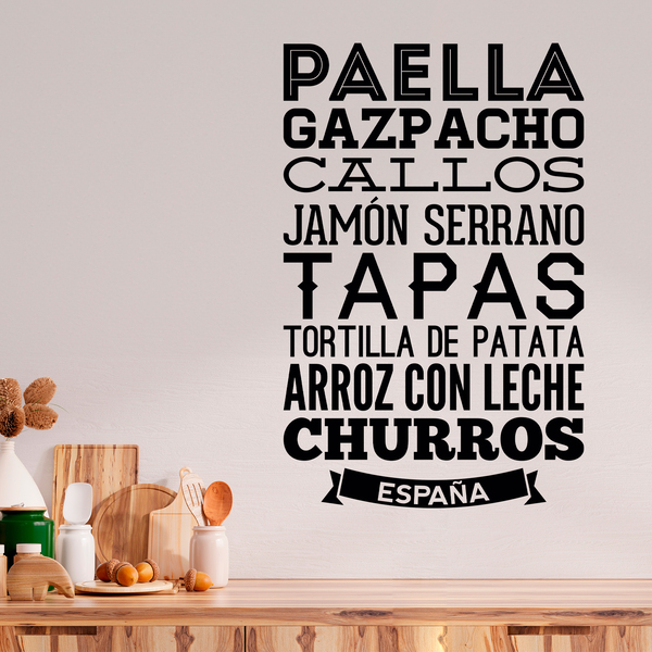 Adesivi Murali: Gastronomia della Spagna