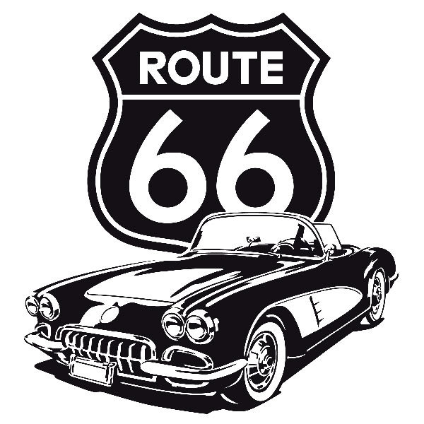 Adesivi Murali: Corvette Route 66