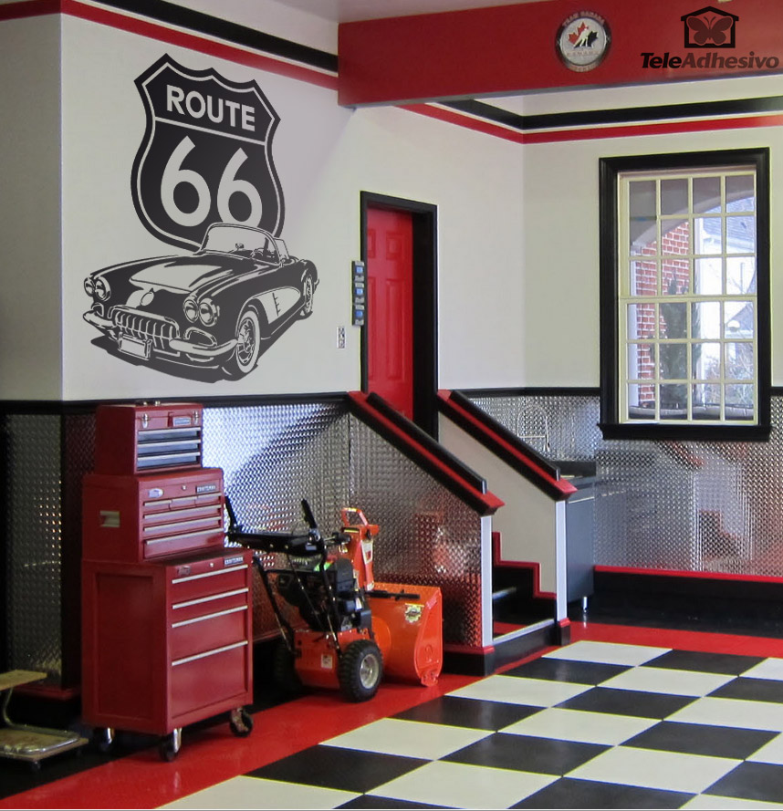 Adesivi Murali: Corvette Route 66