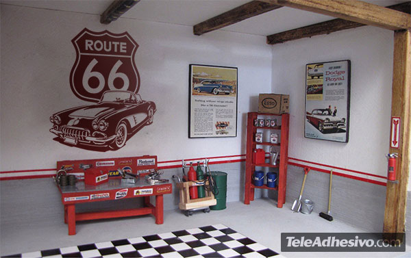 Adesivi Murali: Corvette Route 66