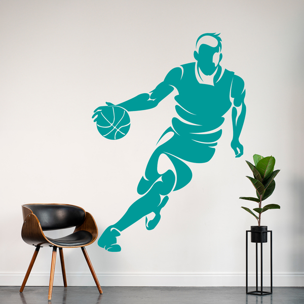 Adesivi Murali: Giocatore di basket dribbling