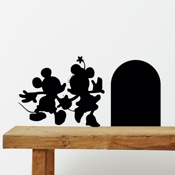 Adesivi Murali: Battiscopa a foro Mickey e Minnie