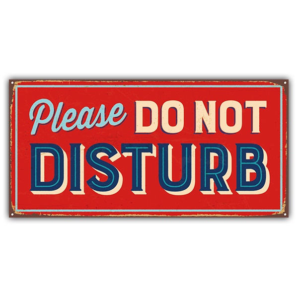 Adesivi Murali: Segno retro Please do not disturb