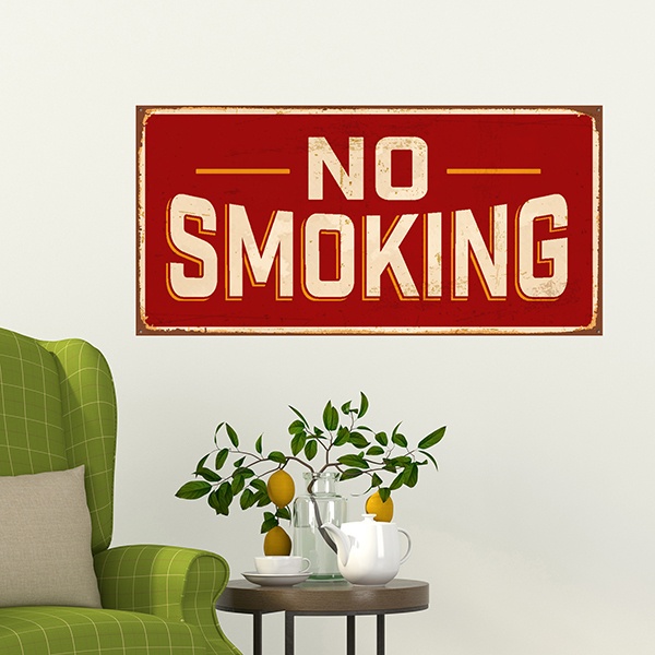 Adesivi Murali: Segno retro No smoking