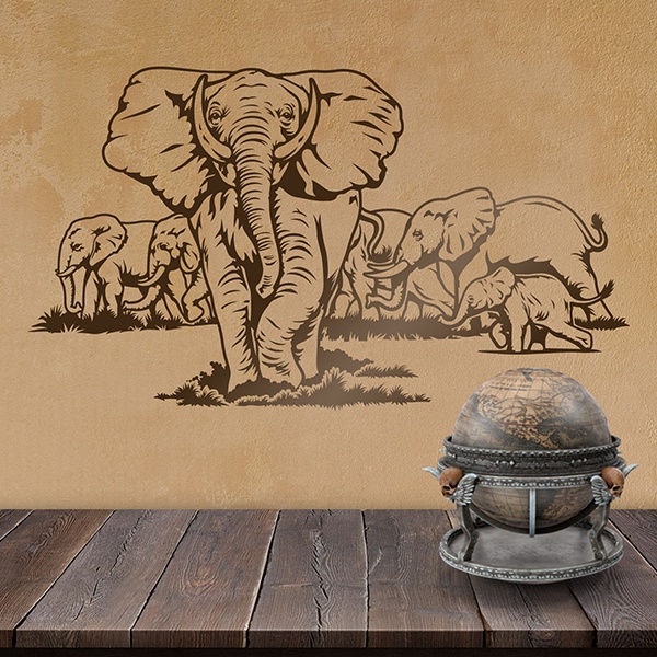 Adesivi Murali: Mandria di elefanti
