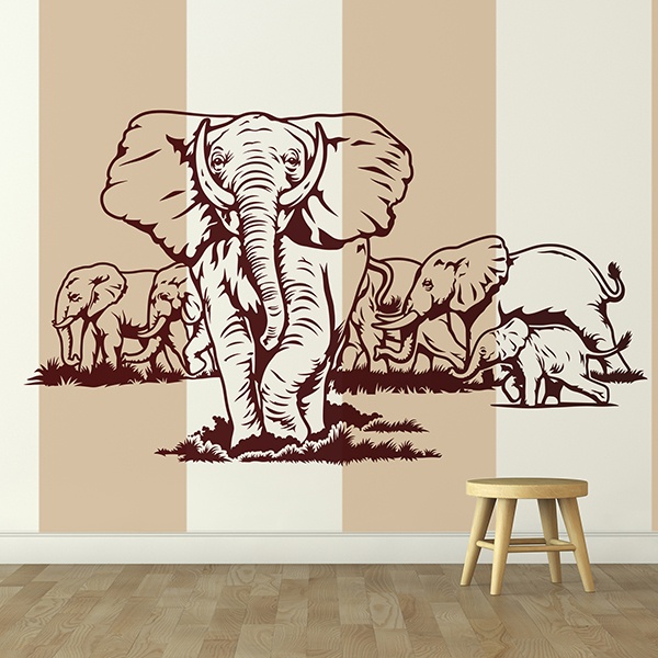 Adesivi Murali: Set di elefanti