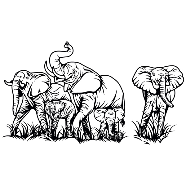 Adesivi Murali: Incontro di elefanti