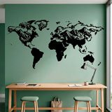 Adesivi Murali: Mappa Mundi rilievo di montagne 9