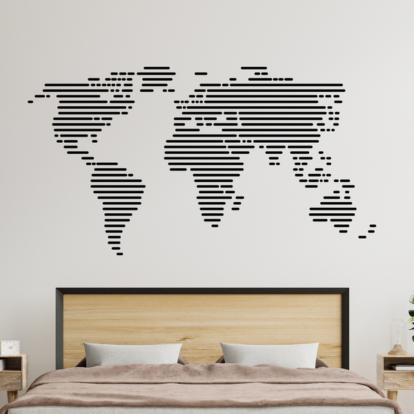 Adesivi Murali: Linee mappa mondo