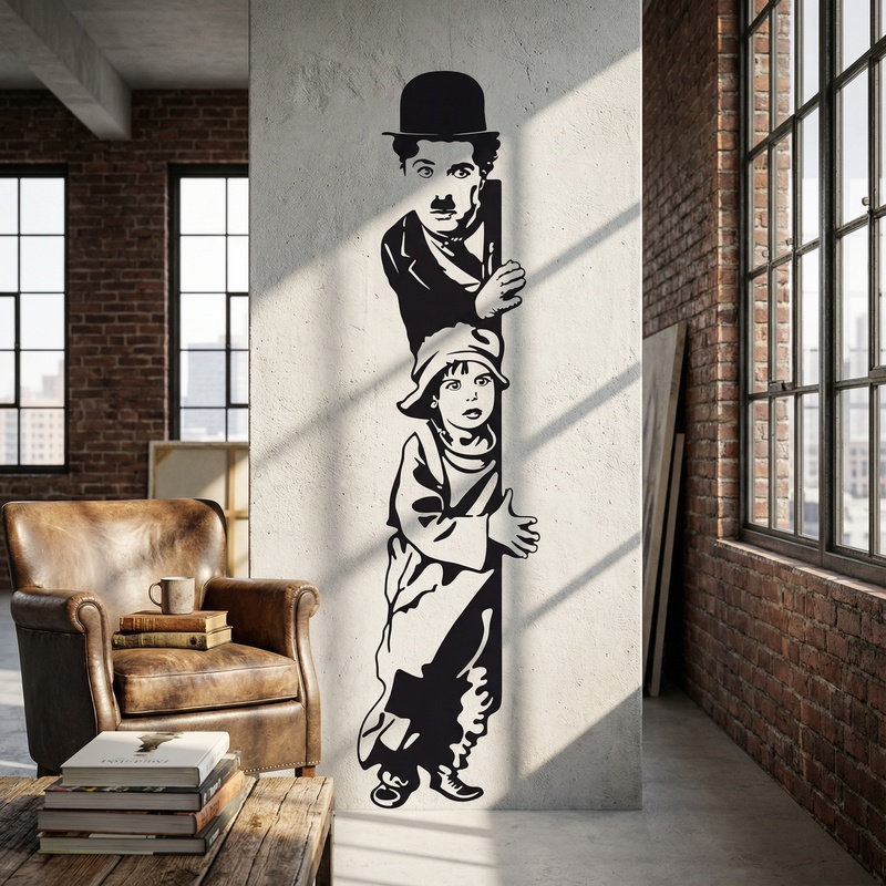 Adesivi Murali: Chaplin The Kid