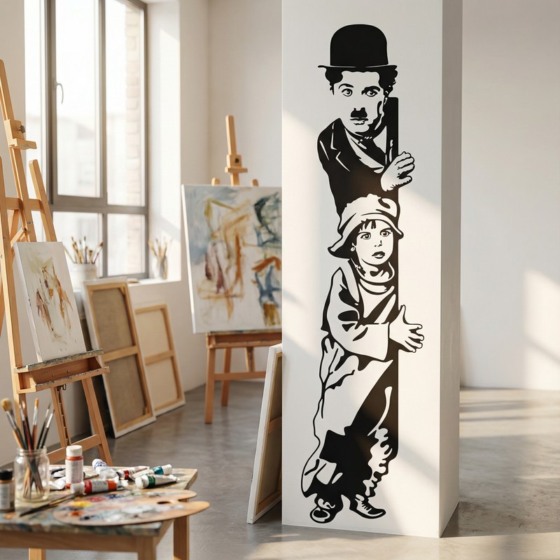 Adesivi Murali: Chaplin The Kid