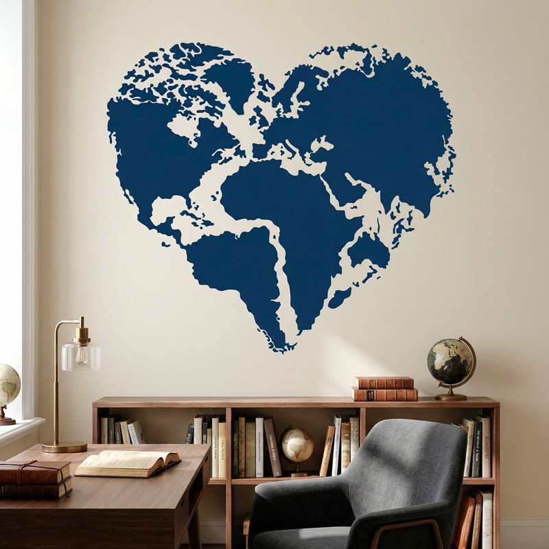 Cuore mappa del mondo 0
