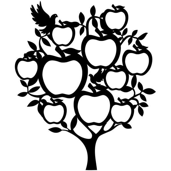 Adesivi Murali: Albero genealogico con mele