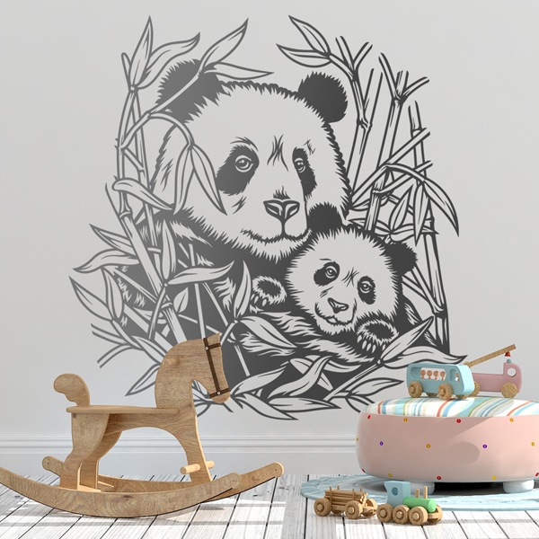 Adesivi Murali: Panda Bears in famiglia
