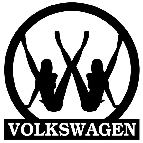 Adesivi per Auto e Moto: Logo Volkswagen con Sagome di Donne