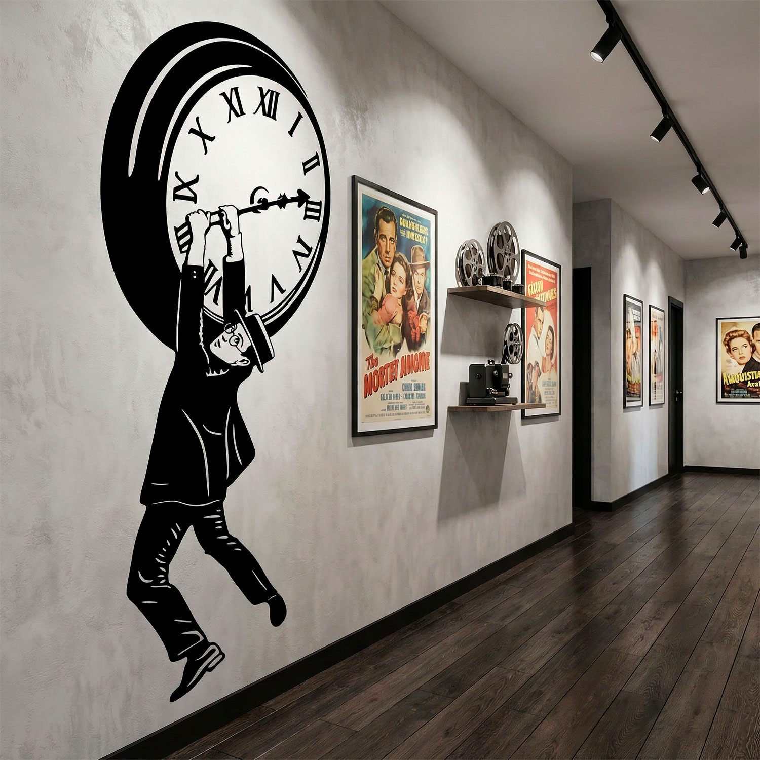 Adesivi Murali: Harold Lloyd appeso all'orologio