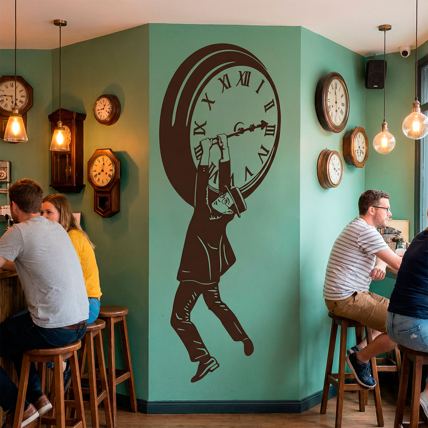 Adesivi Murali: Harold Lloyd appeso all'orologio