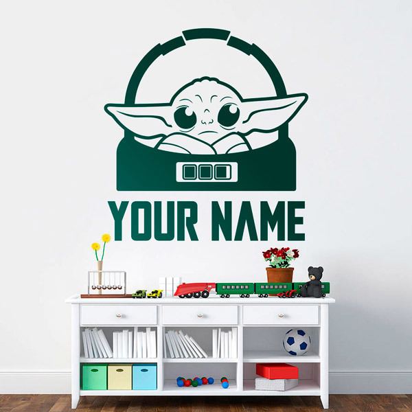 Adesivi Murali: Baby Yoda personalizzato