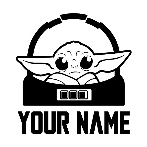 Adesivi Murali: Baby Yoda personalizzato