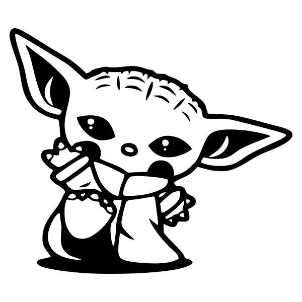 Adesivi Murali: Baby Yoda saluto