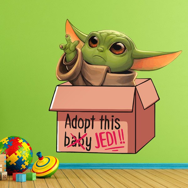 Adesivi Murali: Baby Yoda in una scatola