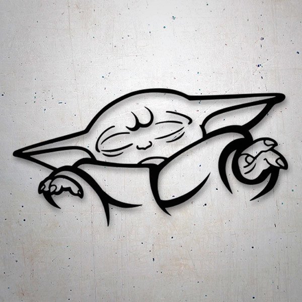 Adesivi per Auto e Moto: Baby Yoda che Medita