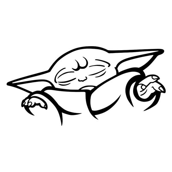 Adesivo Baby Yoda Meditando Stickersmurali Com