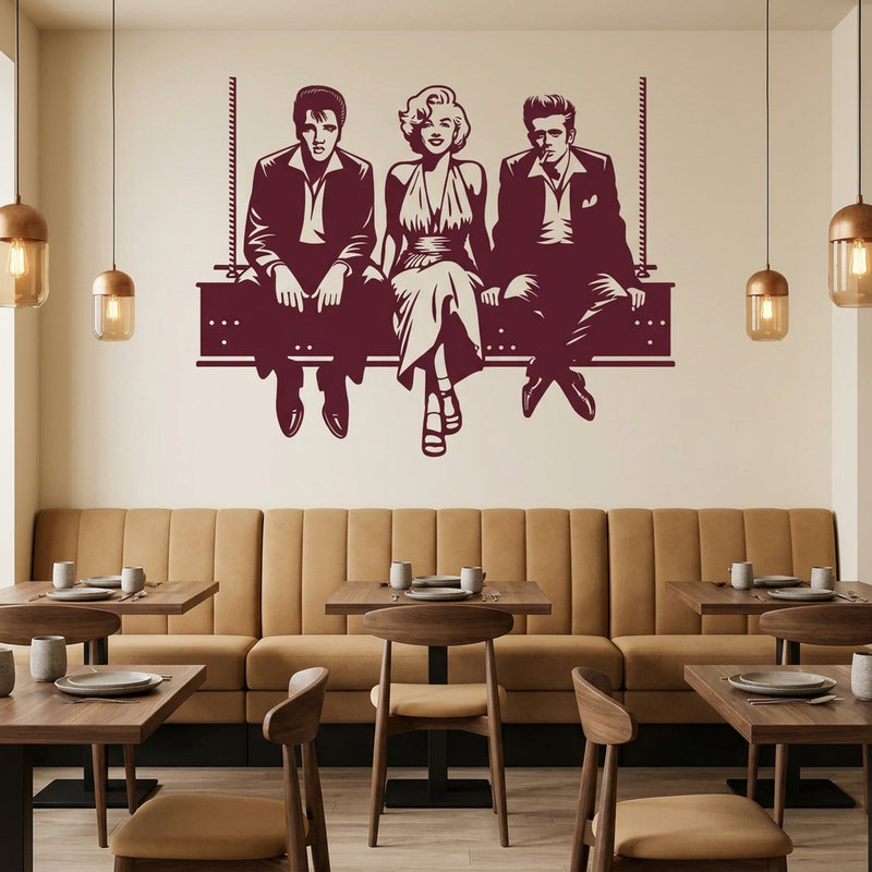 Adesivi Murali: Elvis - Marilyn - James