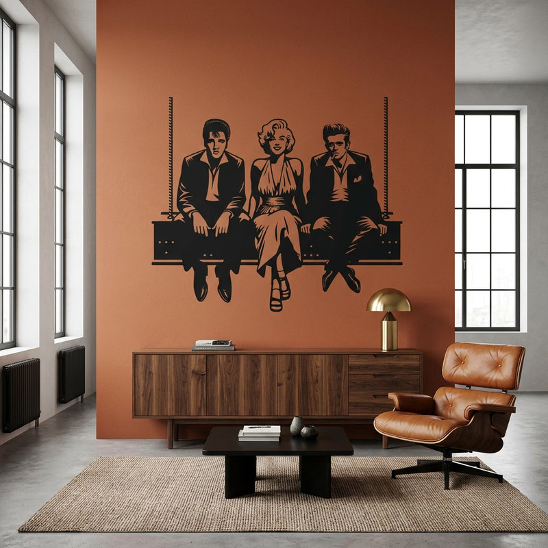 Adesivi Murali: Elvis - Marilyn - James
