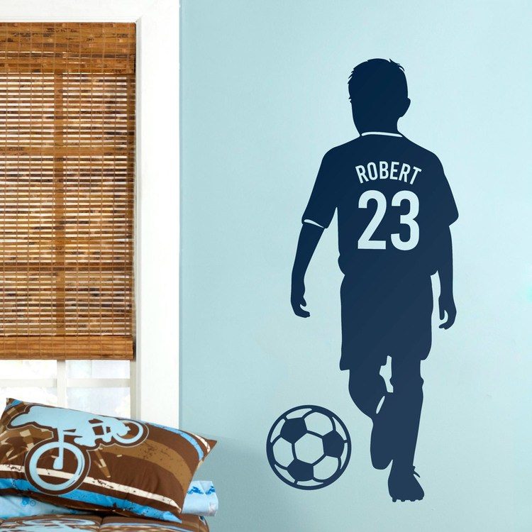 Adesivi per Bambini: Silhouette di bambino calciatore con pallone perso