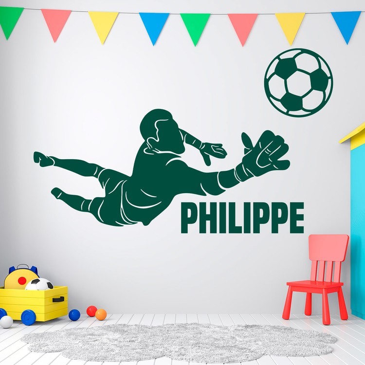 Silhouette di portiere di calcio con nome personal 1/2