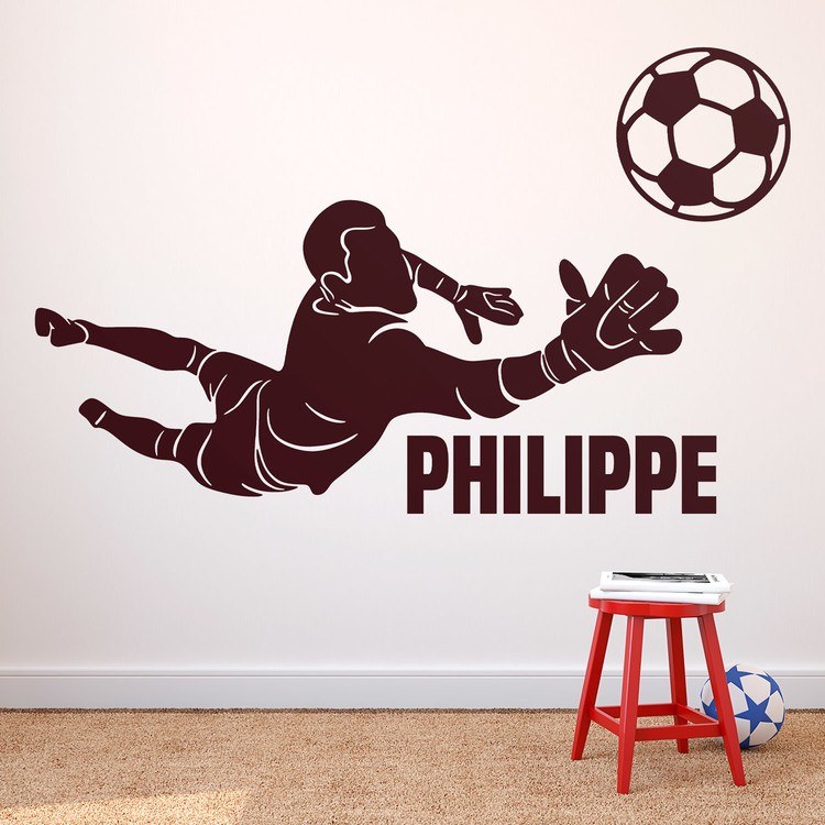 Silhouette di portiere di calcio con nome personal 2/2