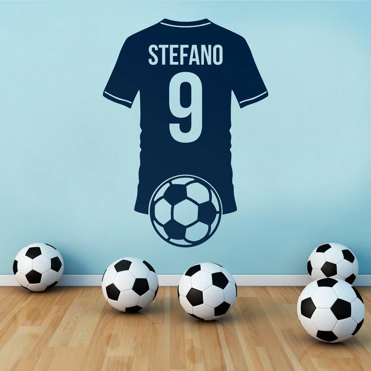 Adesivi per Bambini: Silhouette di maglia da calcio personalizzata con 