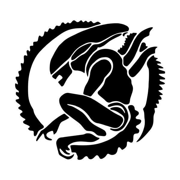 Adesivi Murali: Figura di Alien in posizione nascosta